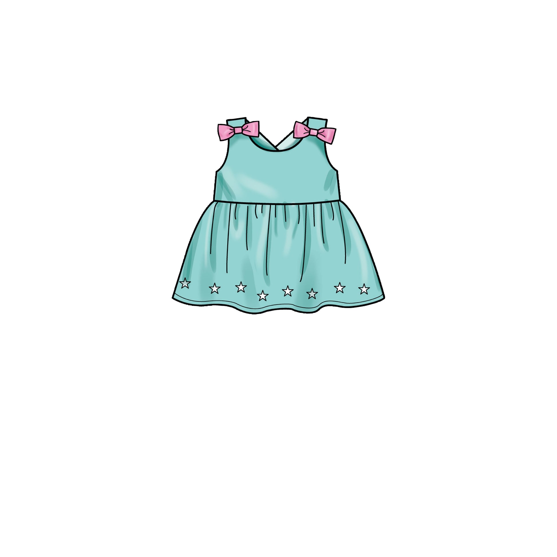 Symønster Simplicity 9319 - Kjole Buksedragt - Baby Pige | Billede 6