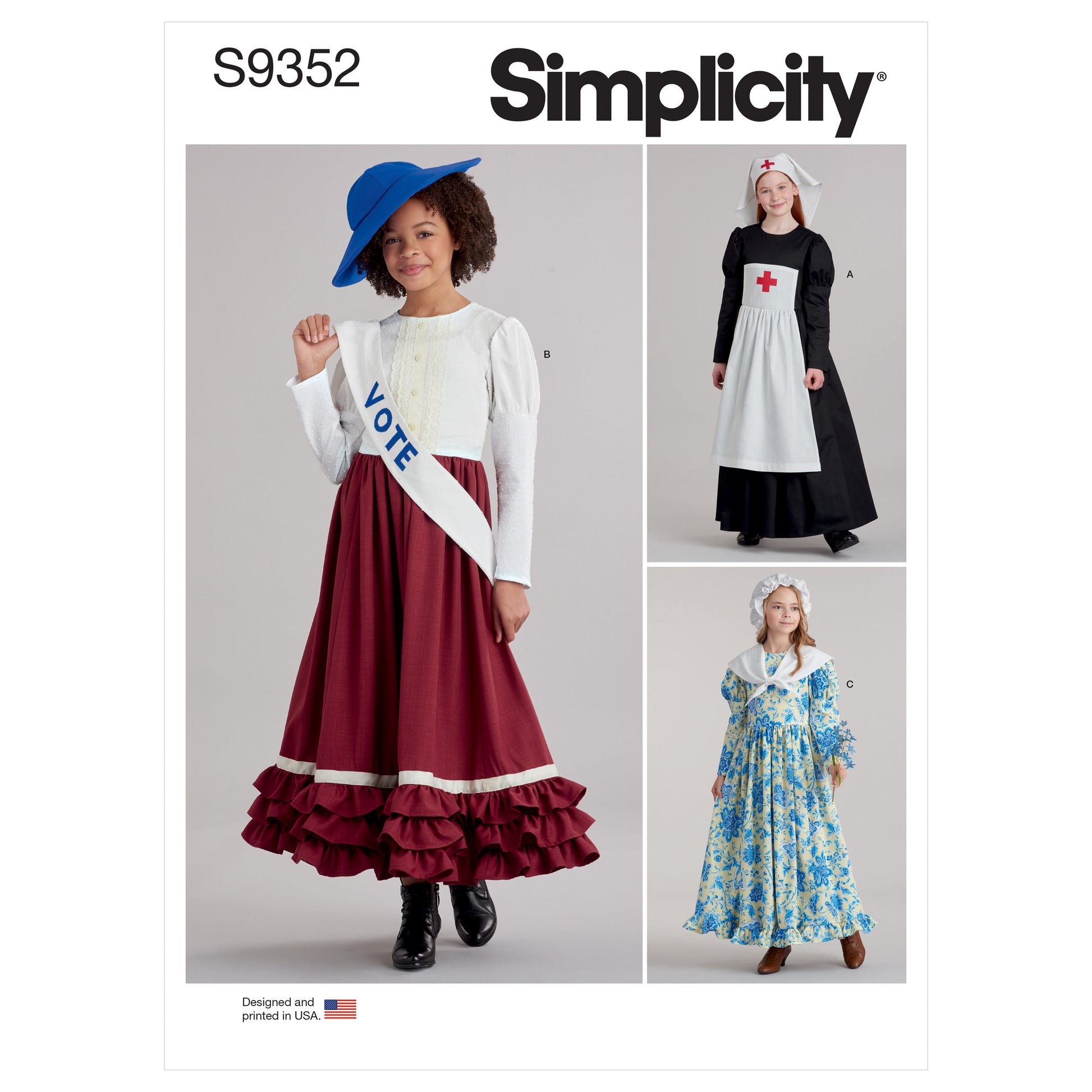 Symønster Simplicity 9352 - Kostume Historisk kostume - Pige - Karneval | Billede 8