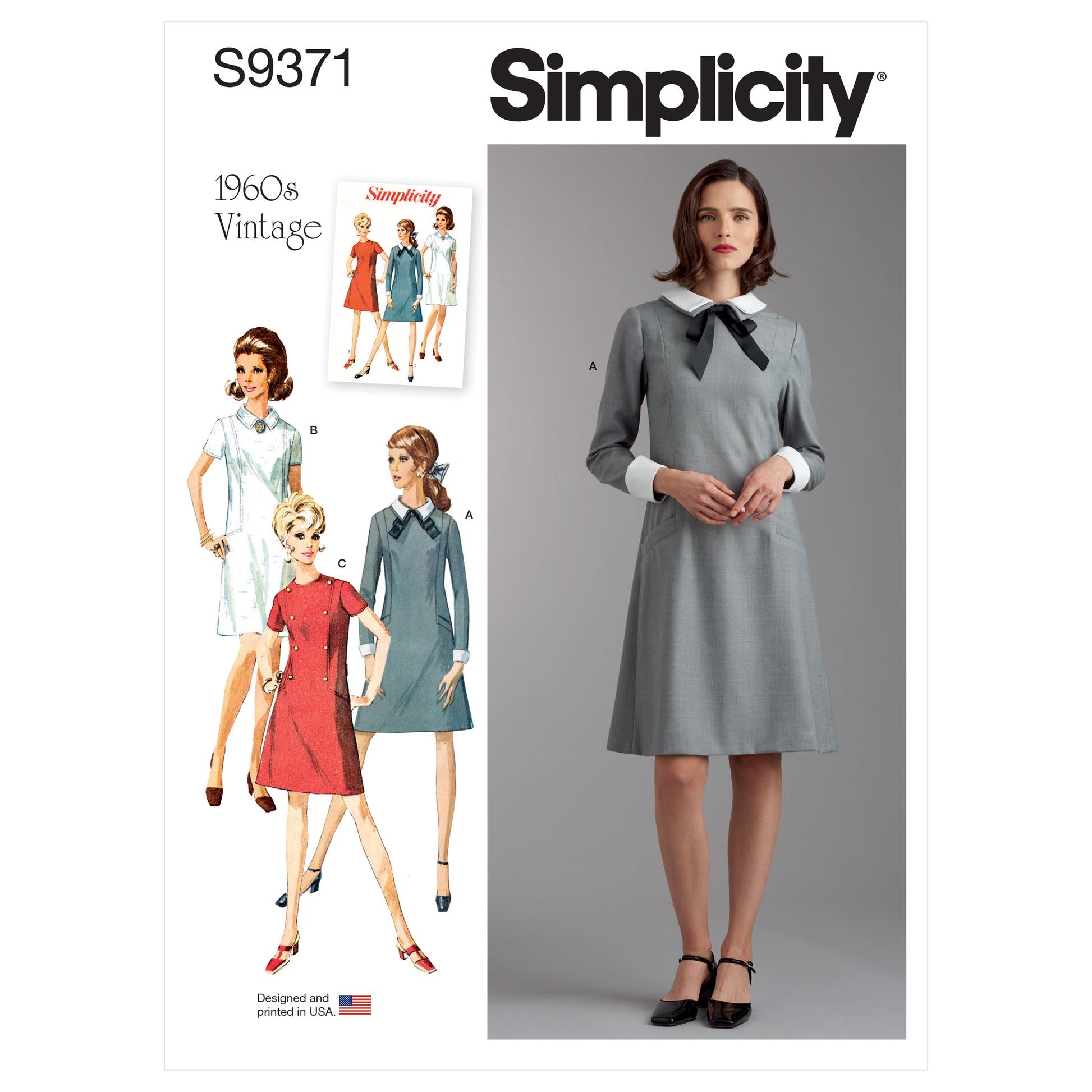 Symønster Simplicity 9371 - Kjole Vintage - Dame | Billede 8