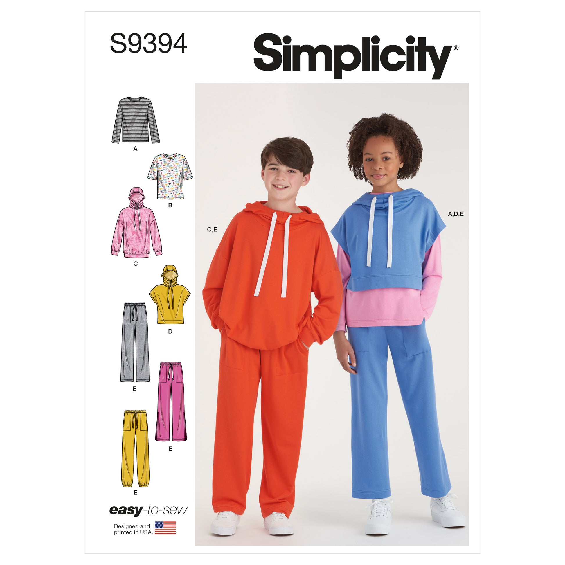 Symønster Simplicity 9394 - Bukser Trøje Sportstøj - Pige Dreng - Idræt | Billede 8