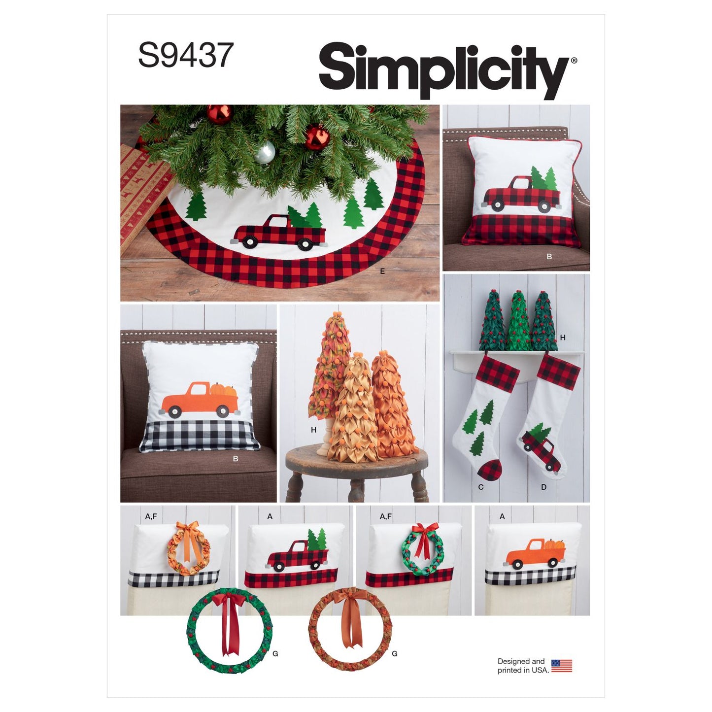 Symønster Simplicity 9437 - Pude Indretning - Jul | Billede 12