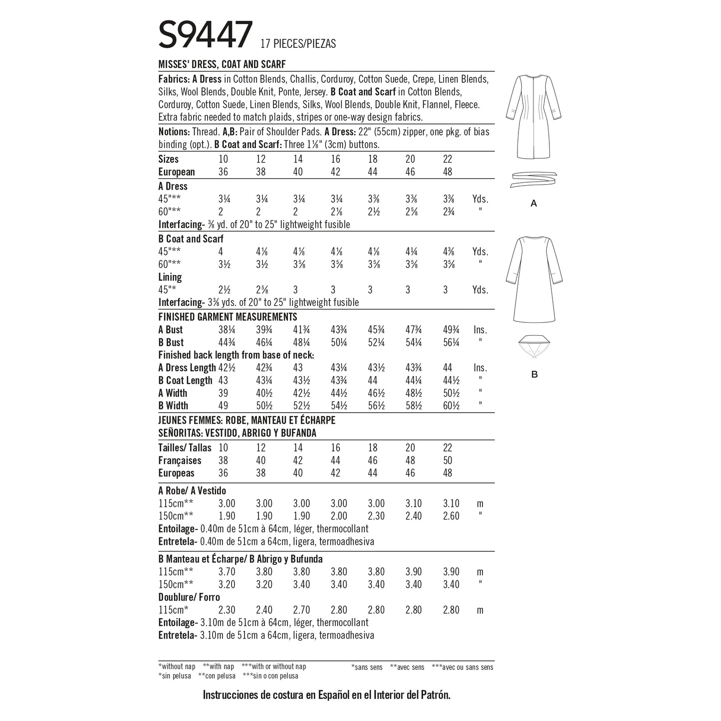Symønster Simplicity 9447 - Kjole Frakke Vintage - Dame | Billede 6