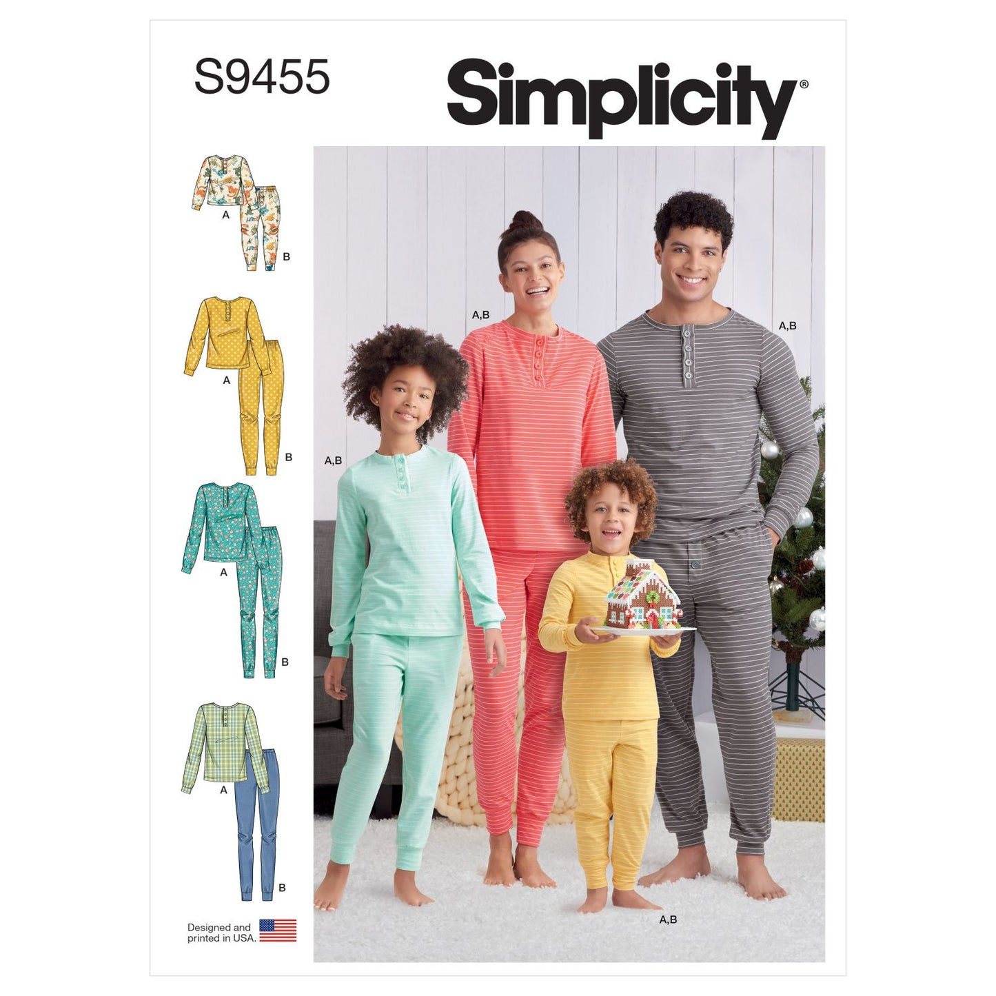 Symønster Simplicity 9455 - Pyjamas - Dame Herre Pige Dreng | Billede 15