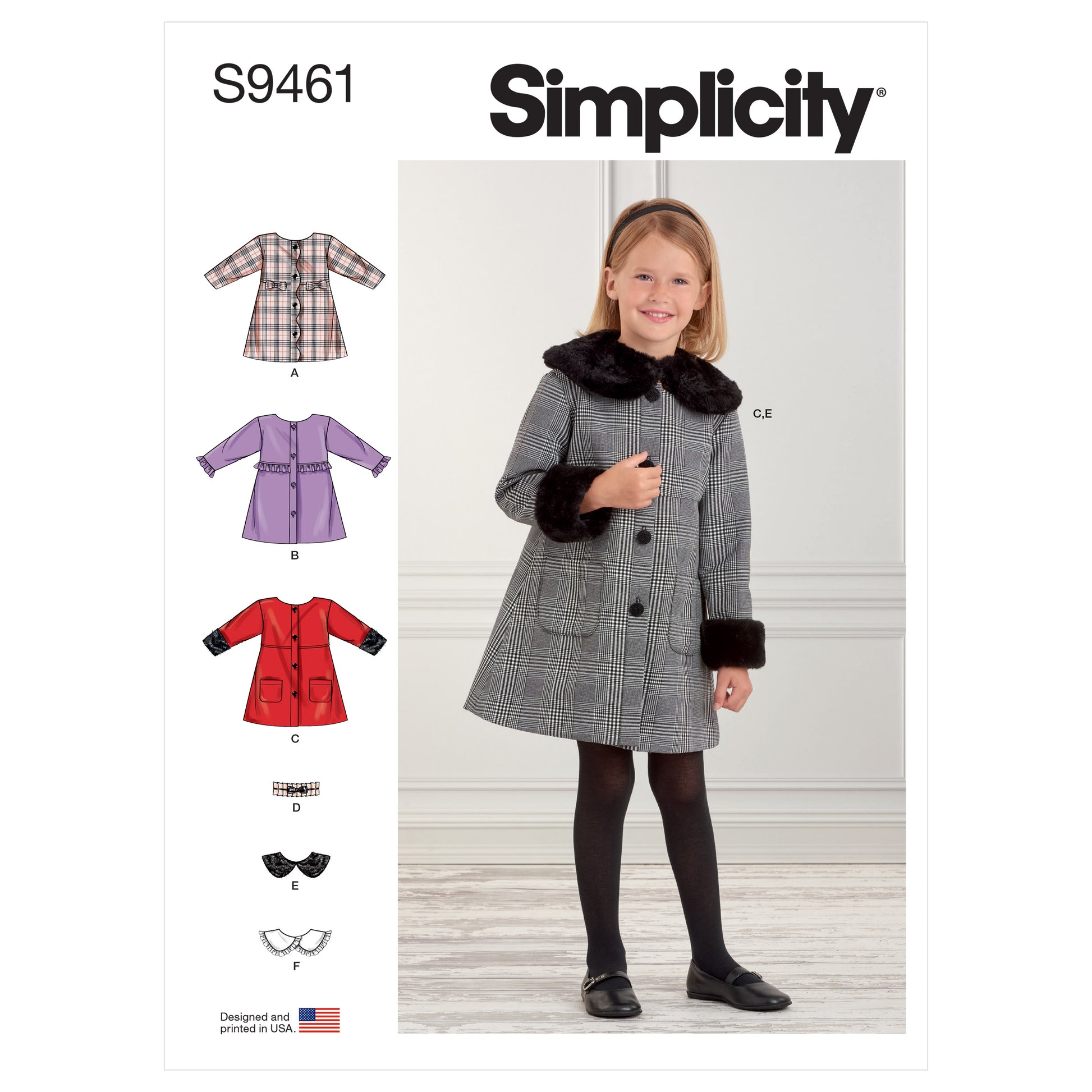 Symønster Simplicity 9461 - Frakke - Pige | Billede 10