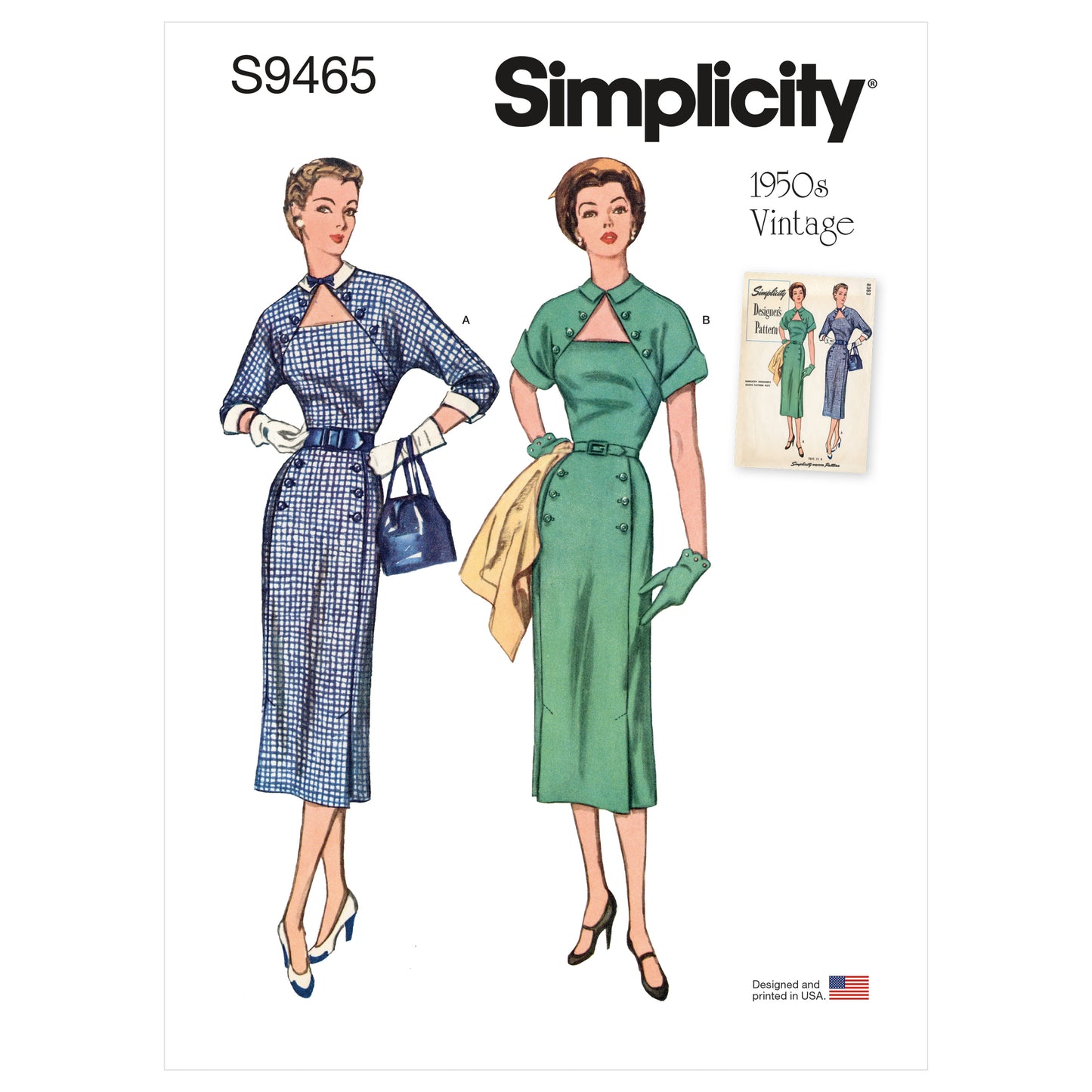 Symønster Simplicity 9465 - Kjole Vintage - Dame | Billede 5