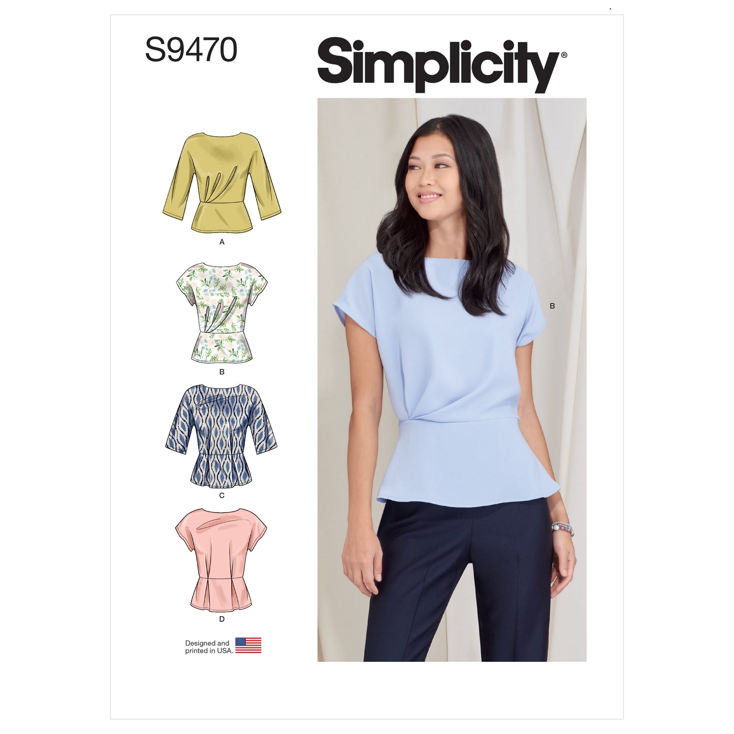 Symønster Simplicity 9470 - Top - Dame | Billede 10