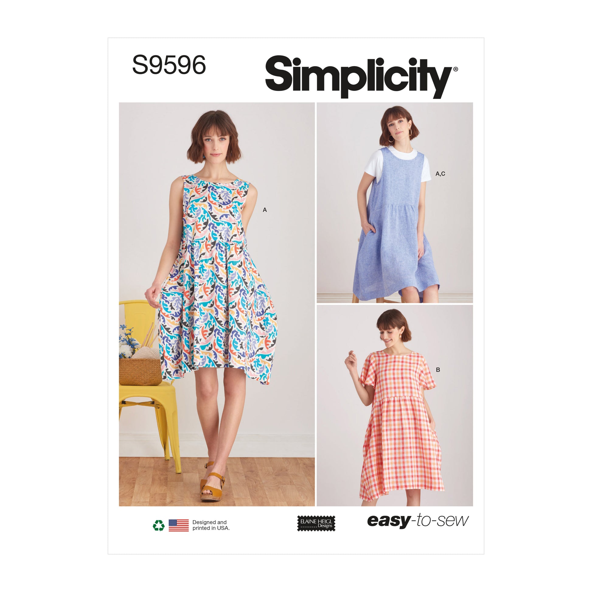 Symønster Simplicity 9596 - Kjole Top - Dame | Billede 7