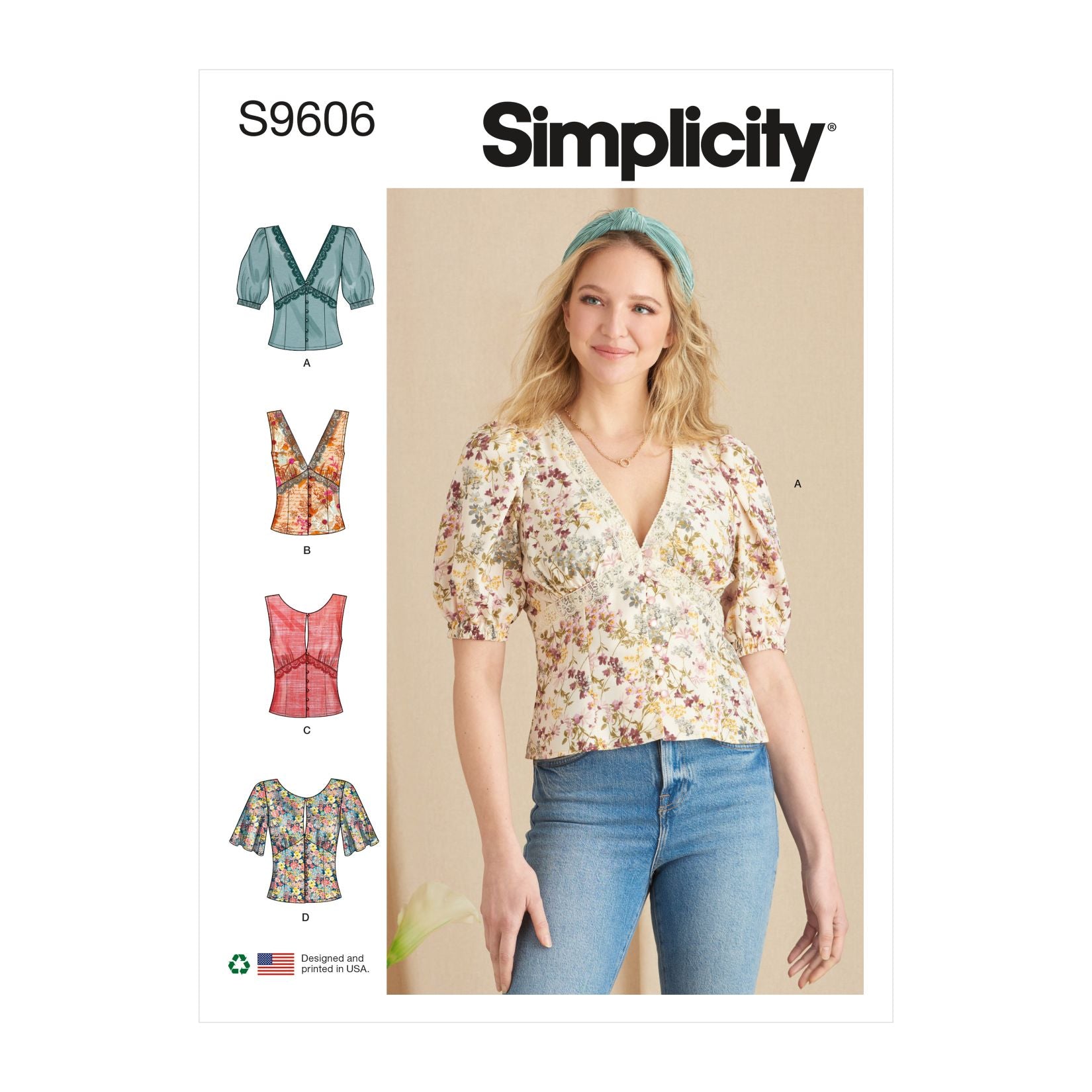 Symønster Simplicity 9606 - Bluse Top - Dame | Billede 8