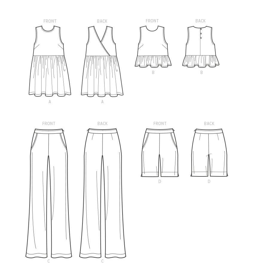 Symønster Simplicity 9611 - Top Tunika Bukser Shorts - Dame | Billede 8