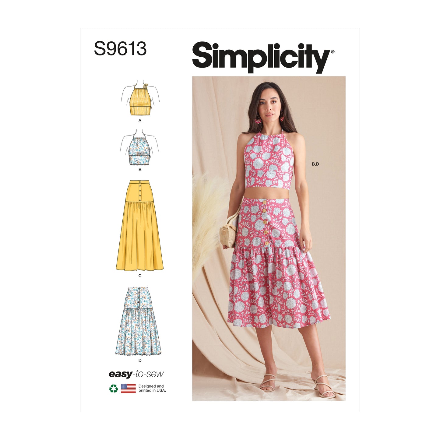 Symønster Simplicity 9613 - Top Nederdel - Dame | Billede 7
