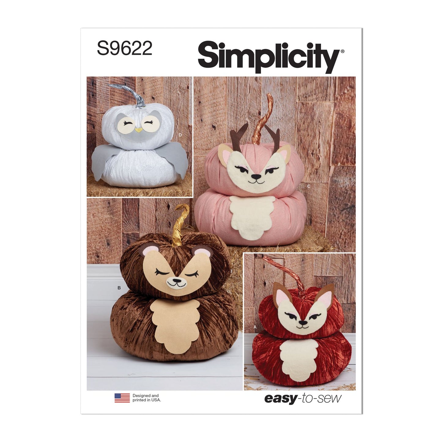 Symønster Simplicity 9622 - Plush Pumpkin Animals | Billede 4