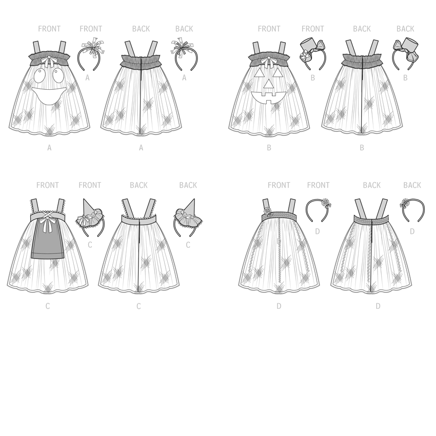 Symønster Simplicity 9625 - Kjole Kostume Nederdel - Baby - Karneval | Billede 6