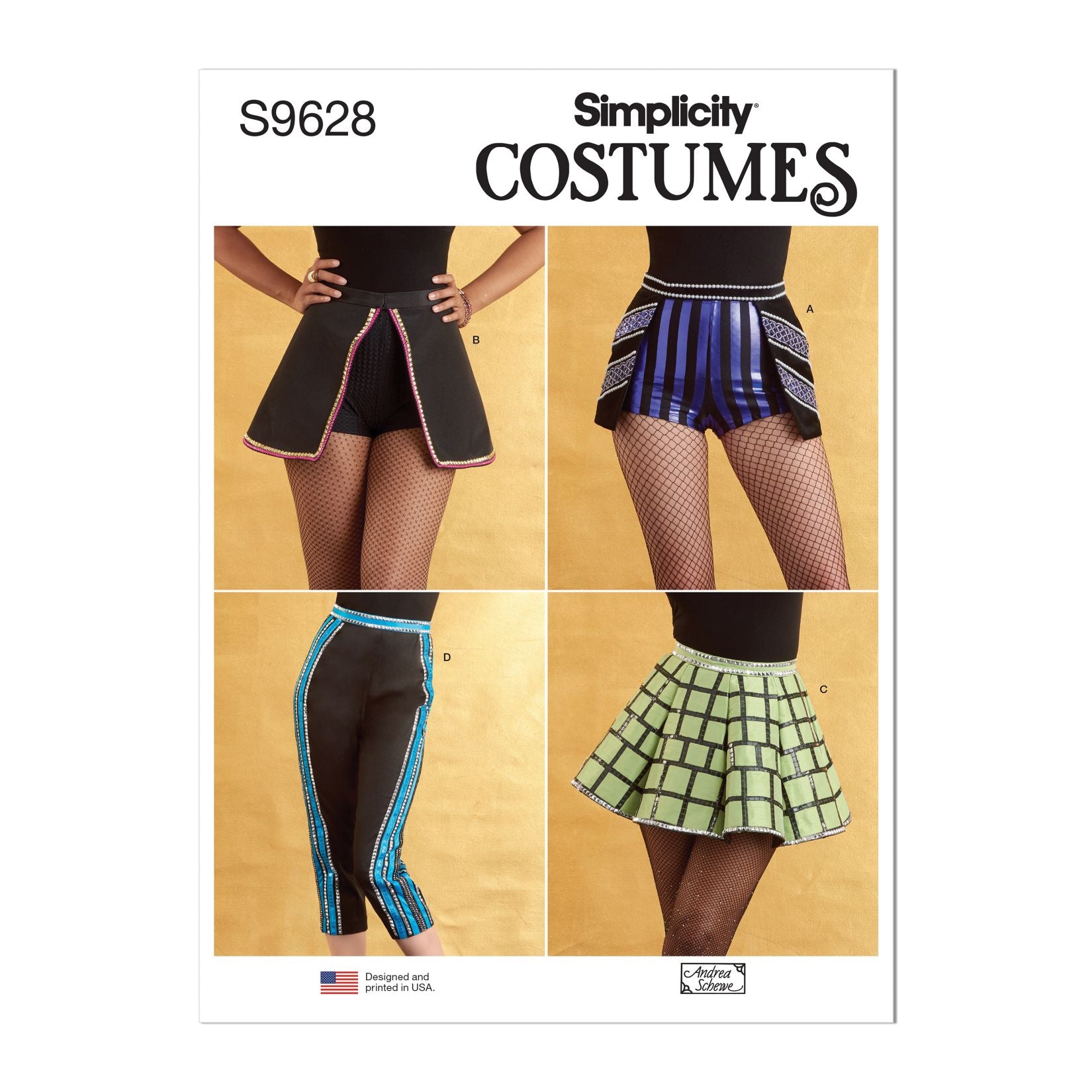 Symønster Simplicity 9628 - Bukser Kostume Nederdel Shorts - Dame - Karneval | Billede 6