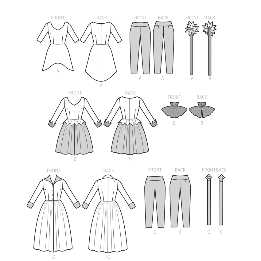 Symønster Simplicity 9632 - Kjole Frakke Tunika Bukser Kostume Nederdel Vintage - Dame - Karneval | Billede 8