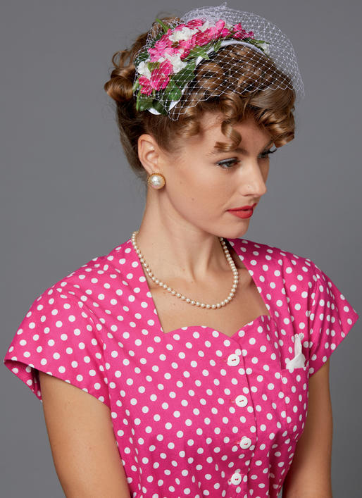 Symønster Butterick 6672 - Kjole Kostume - Dame - Hat - Bryllup Karneval | Billede 2