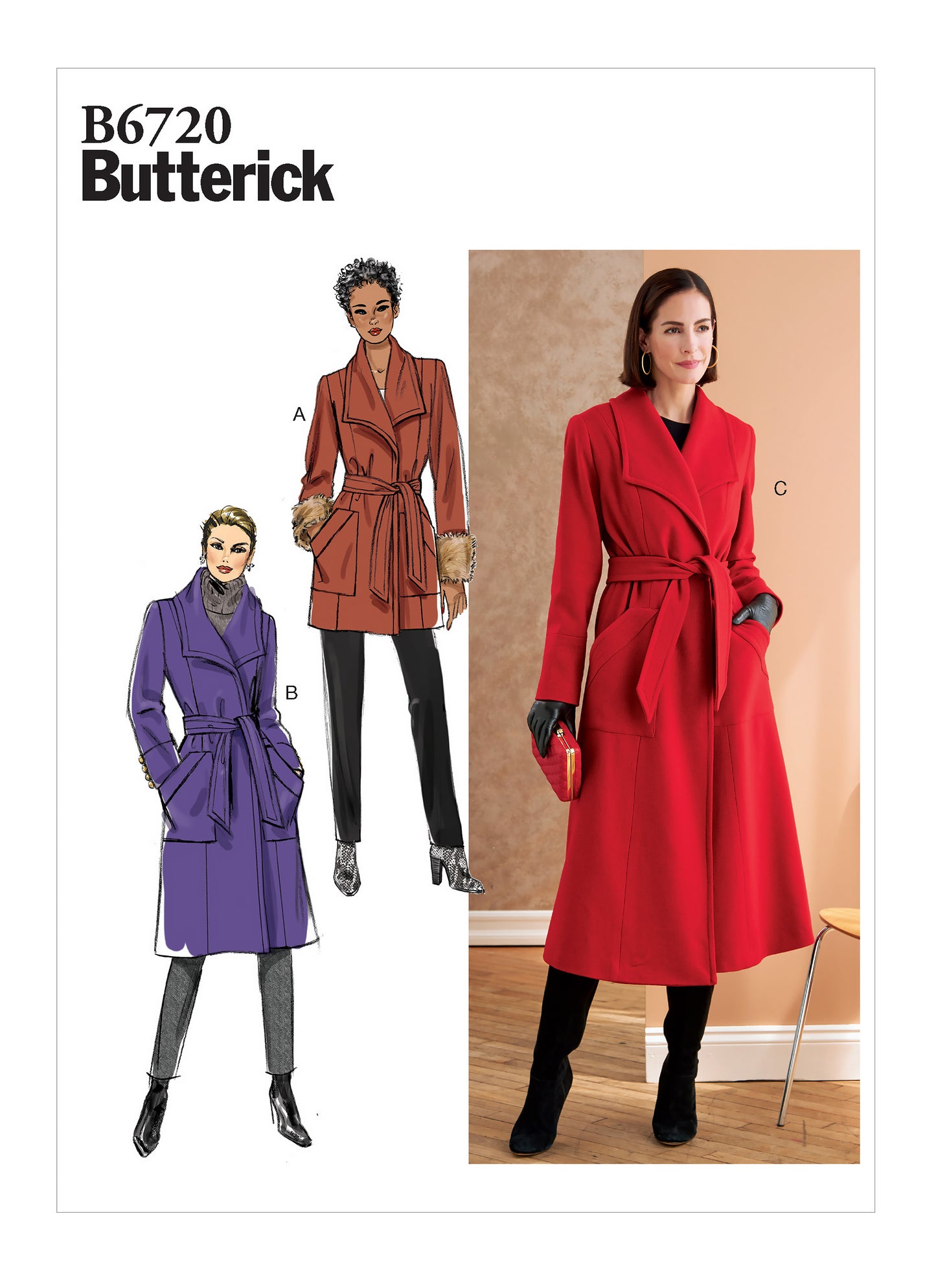Symønster Butterick 6720 - Frakke Overtøj - Dame | Billede 4