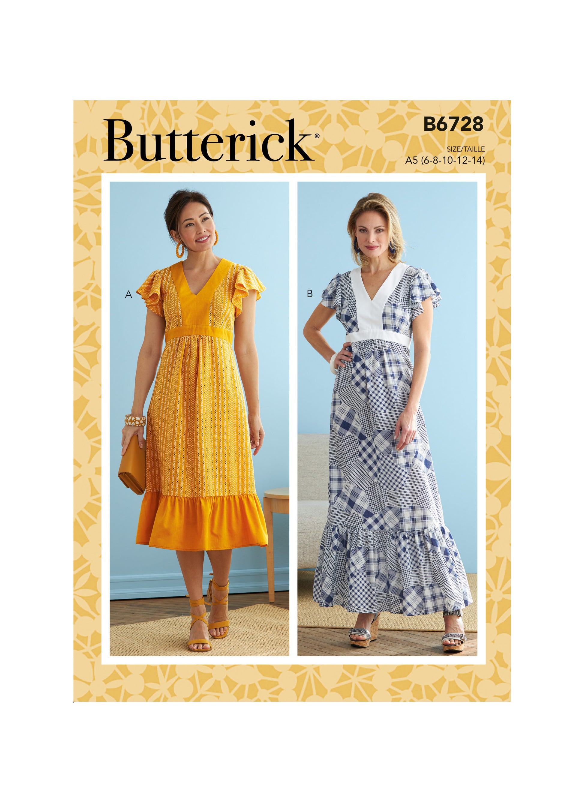 Symønster Butterick 6728 - Kjole - Dame | Billede 3