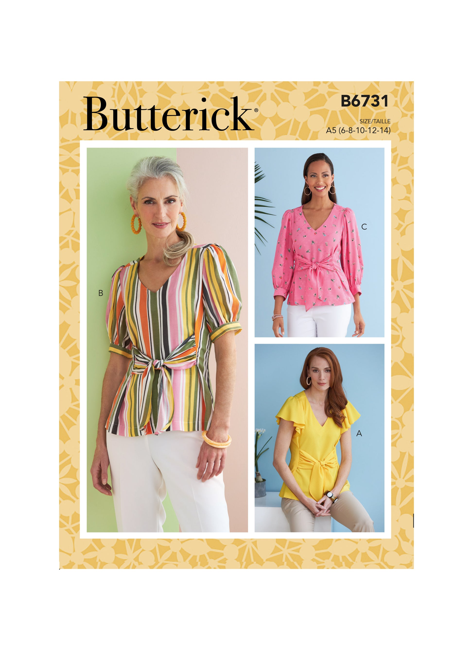 Symønster Butterick 6731 - Top Bluse - Dame | Billede 3
