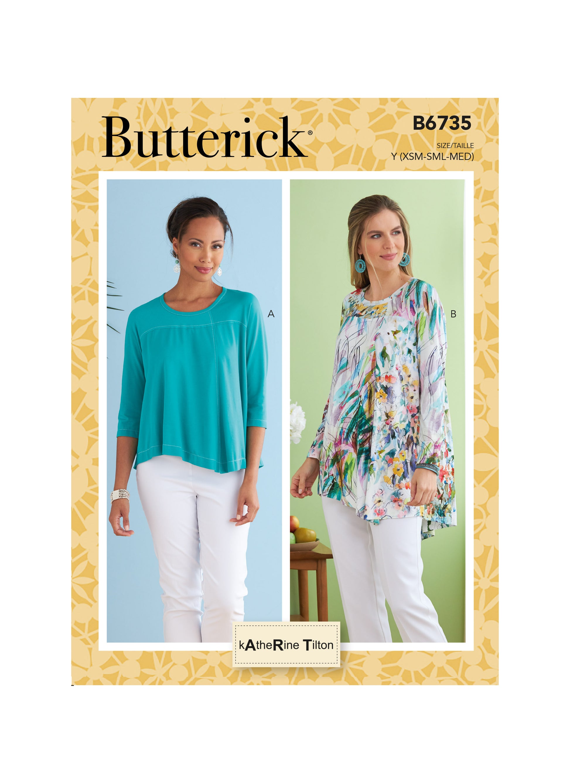 Symønster Butterick 6735 - Top Tunika - Dame | Billede 2