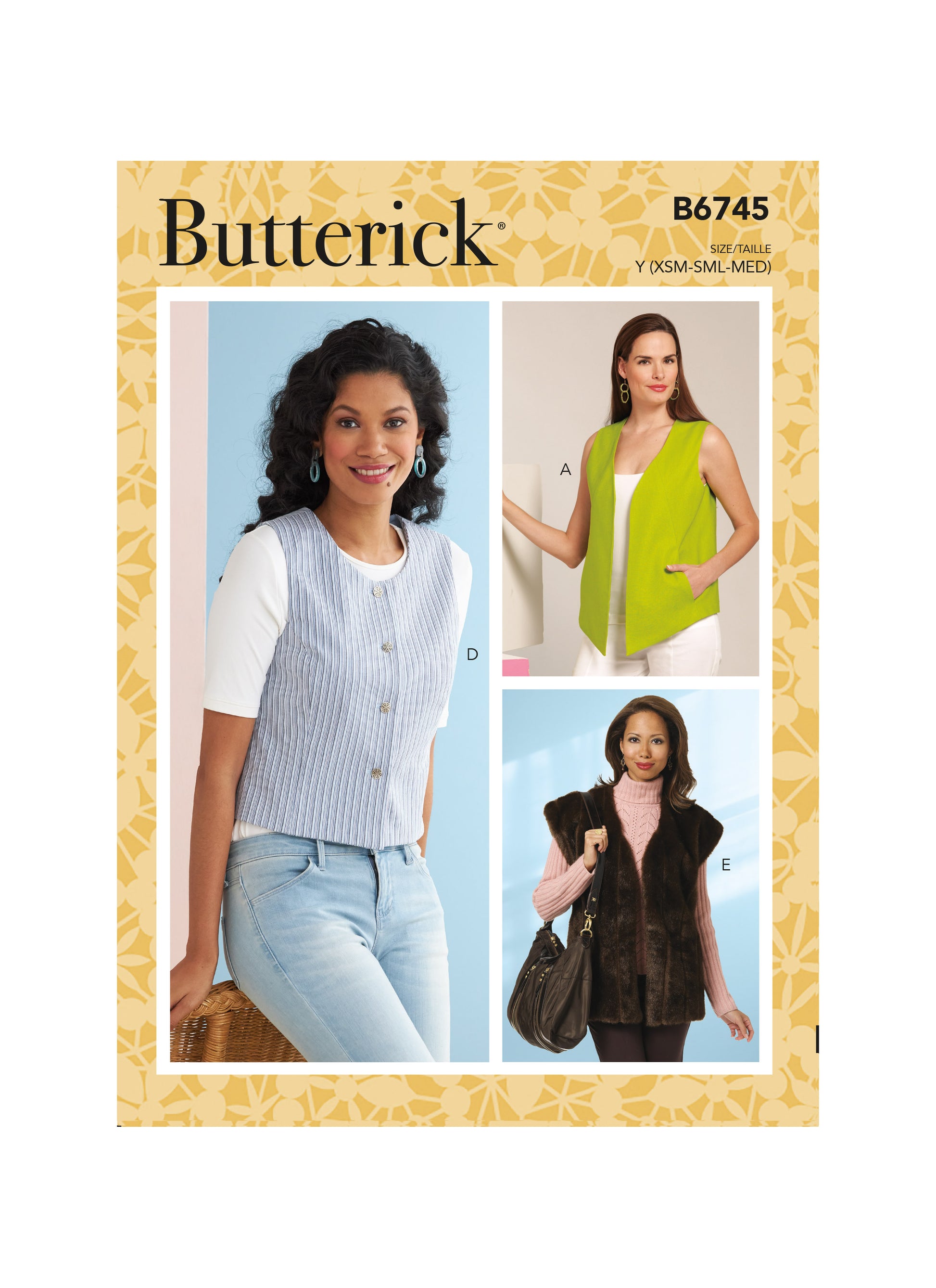 Symønster Butterick 6745 - Veste - Dame | Billede 3