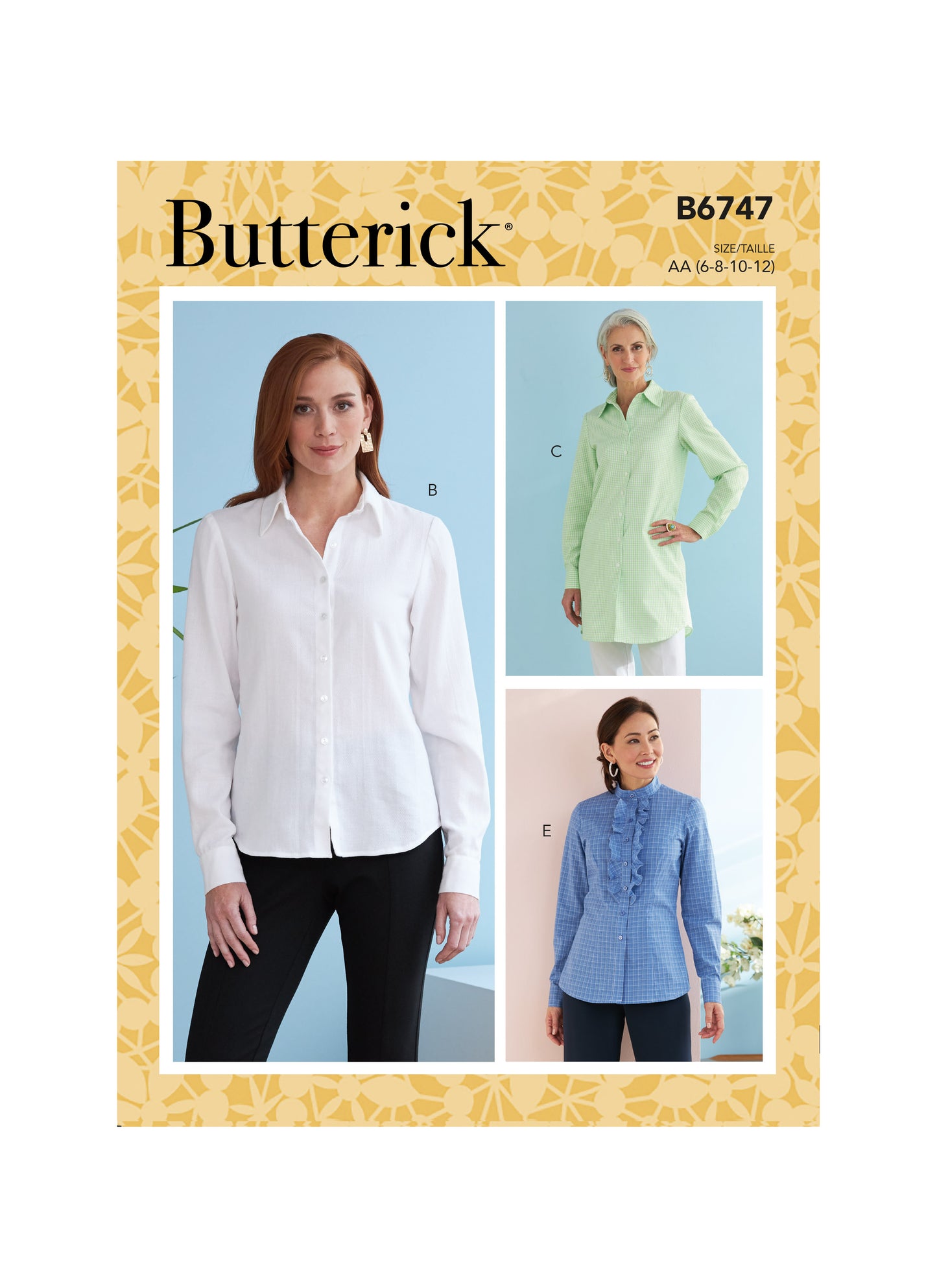 Symønster Butterick 6747 - Skjorte - Dame | Billede 3