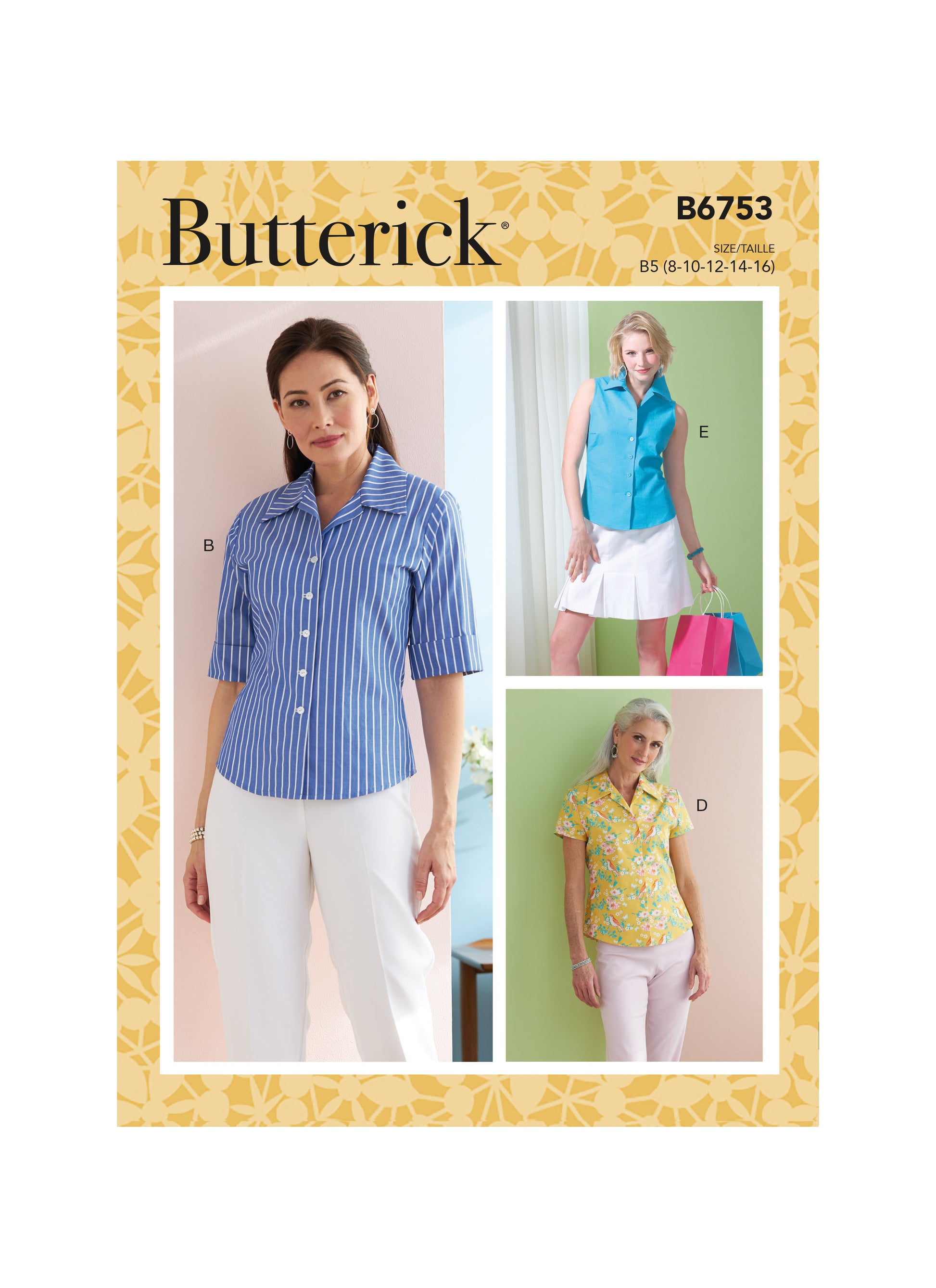 Symønster Butterick 6753 - Skjorte - Dame | Billede 3