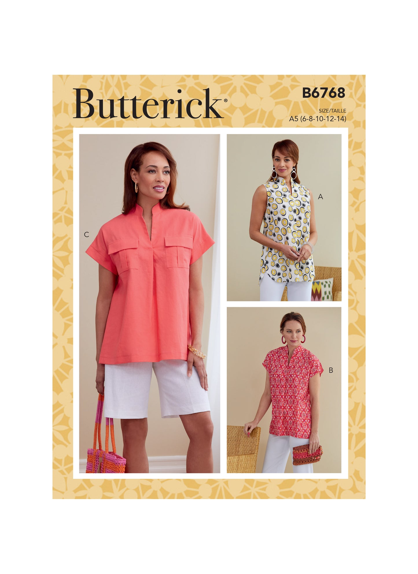 Symønster Butterick 6768 - Top Bluse - Dame | Billede 3