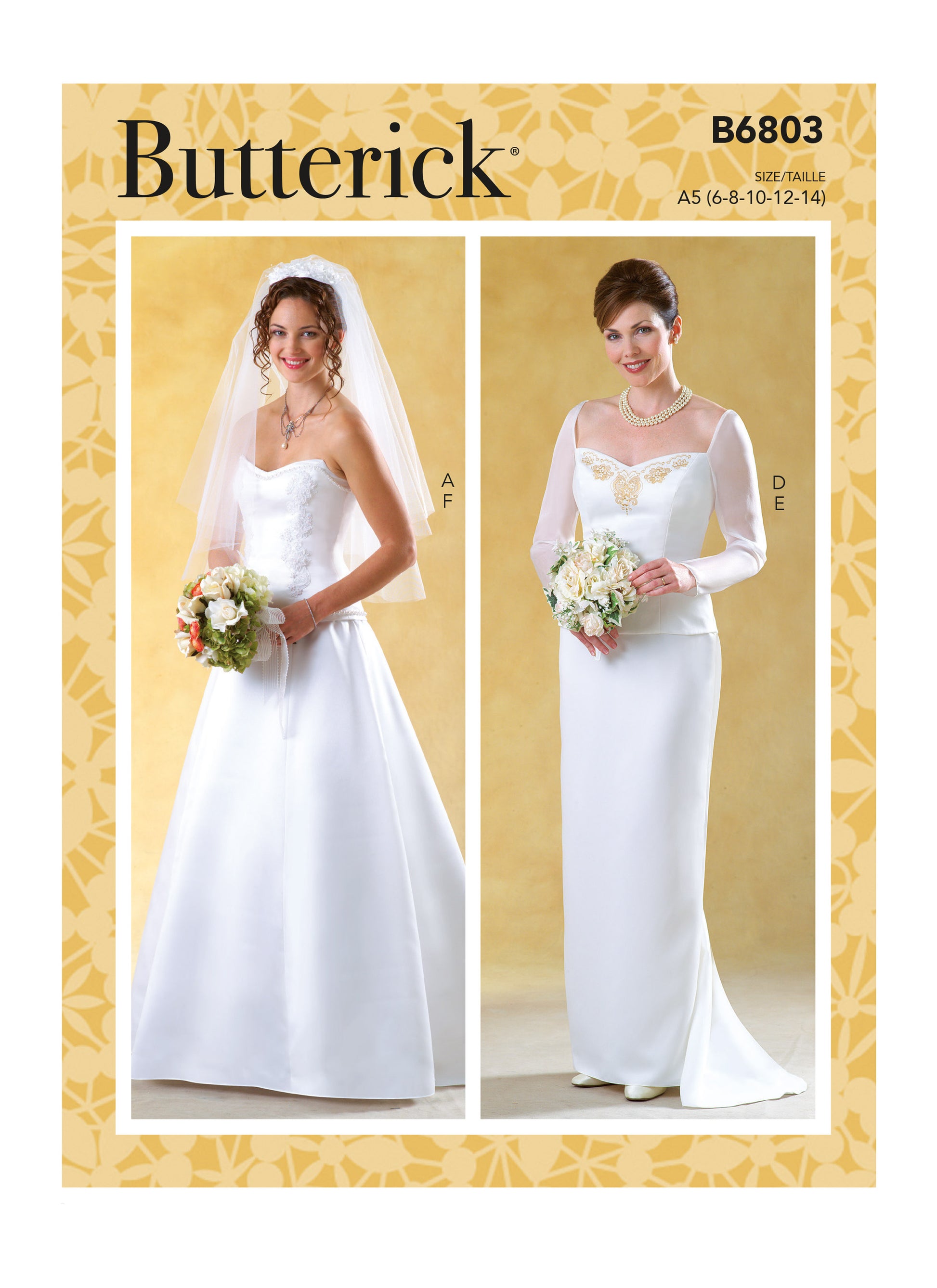 Symønster Butterick 6803 - Top Nederdel - Dame - Bryllup | Billede 1
