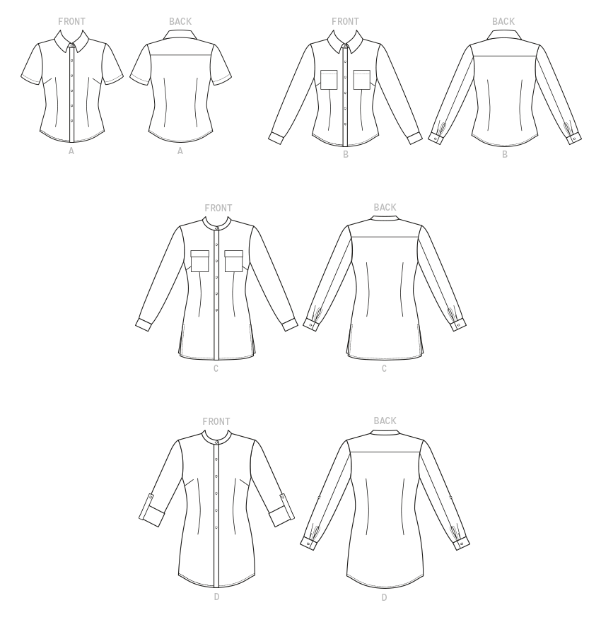 Symønster Butterick 6852 - Skjorte Shorts - Dame | Billede 9
