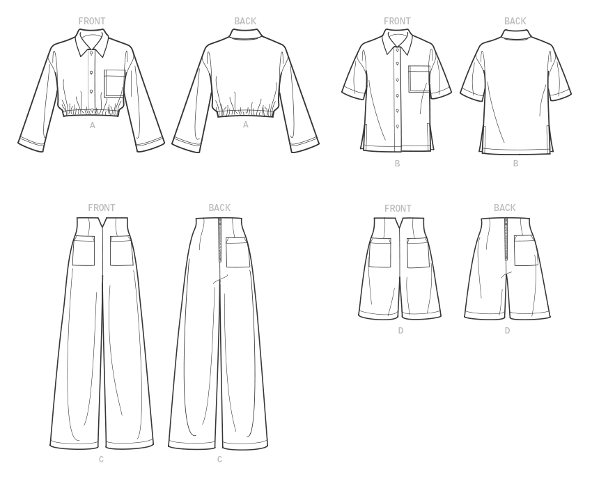 Symønster Butterick 6880 - Bukser Skjorte Shorts - Dame | Billede 5