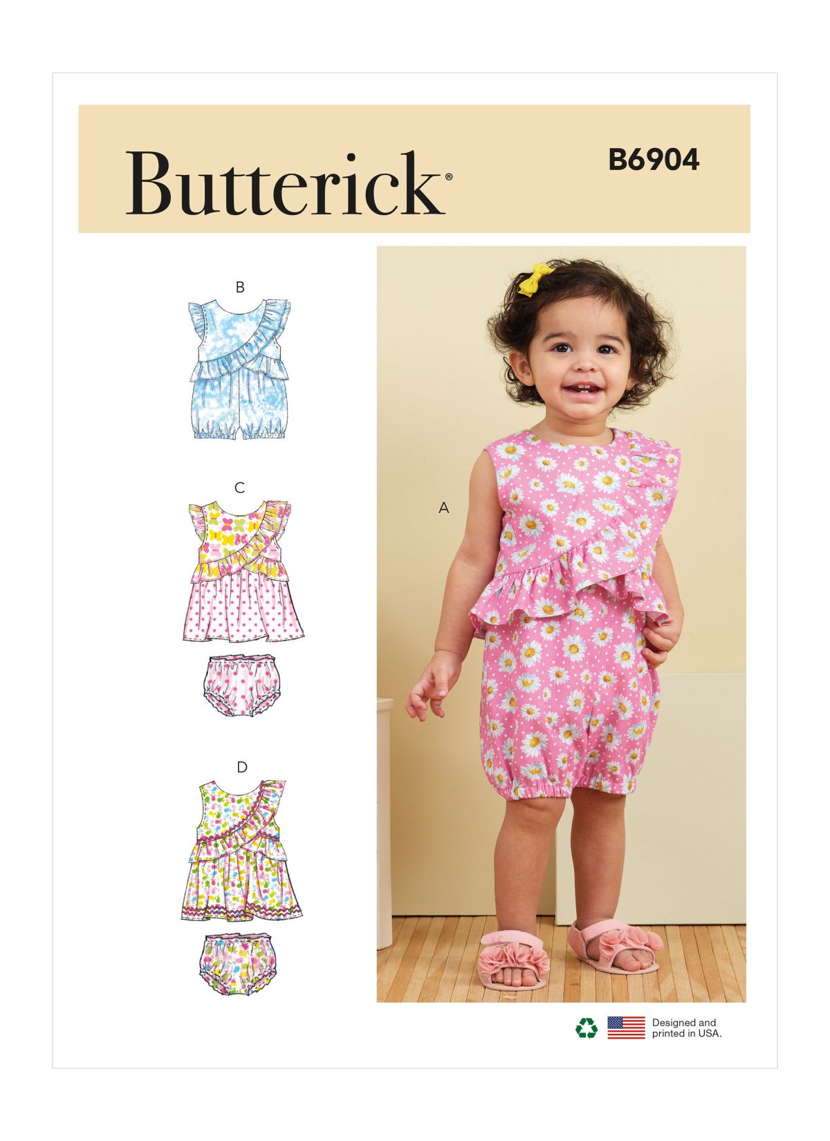 Symønster Butterick 6904 - Kjole - Baby | Billede 5