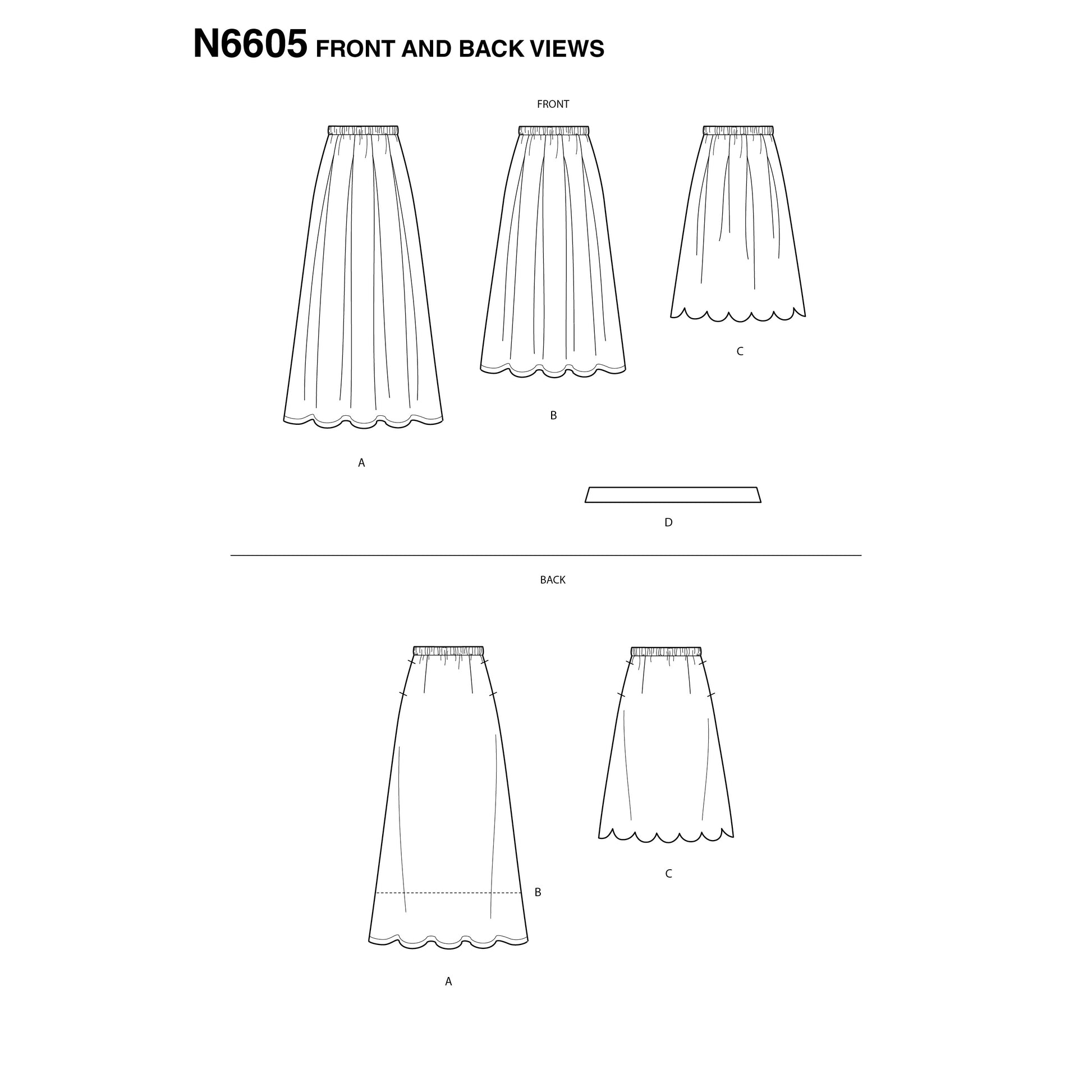 Symønster New Look 6605 - Bukser Nederdel - Dame | Billede 3