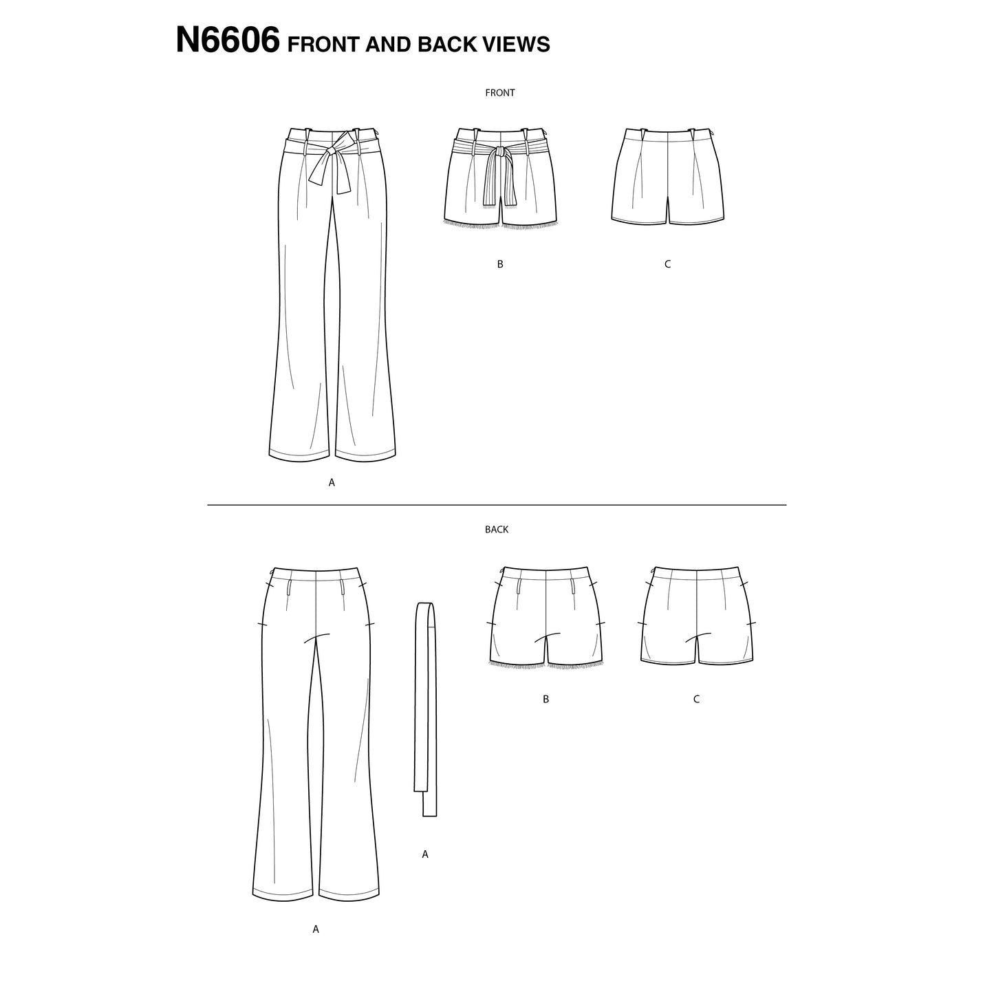 Symønster New Look 6606 - Bukser Nederdel Shorts - Dame | Billede 2