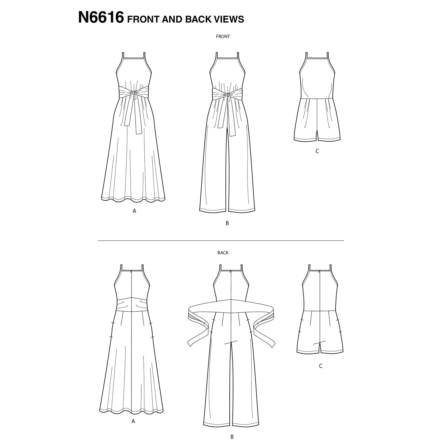 Symønster New Look 6616 - Kjole Buksedragt - Dame | Billede 4