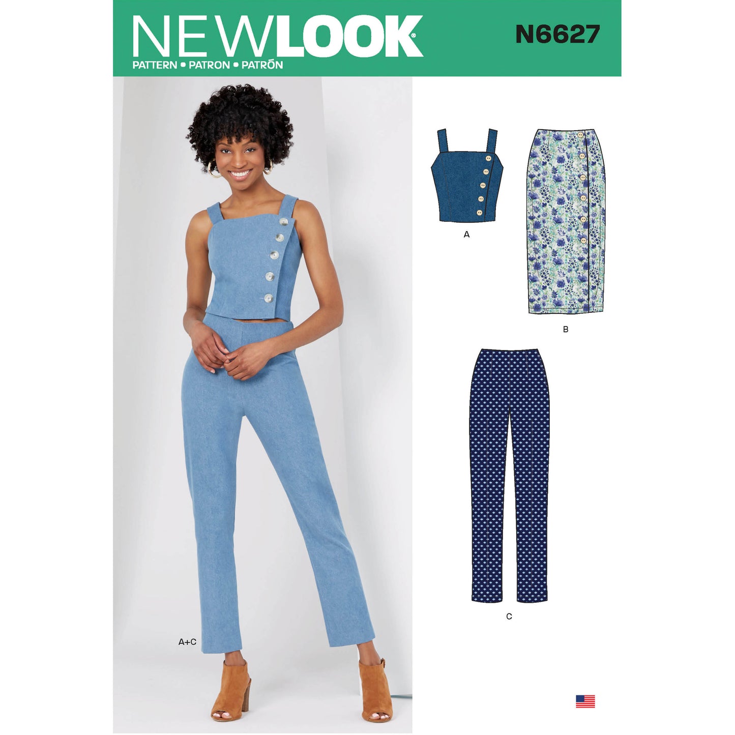Symønster New Look 6627 - Top Bukser Nederdel - Dame | Billede 5