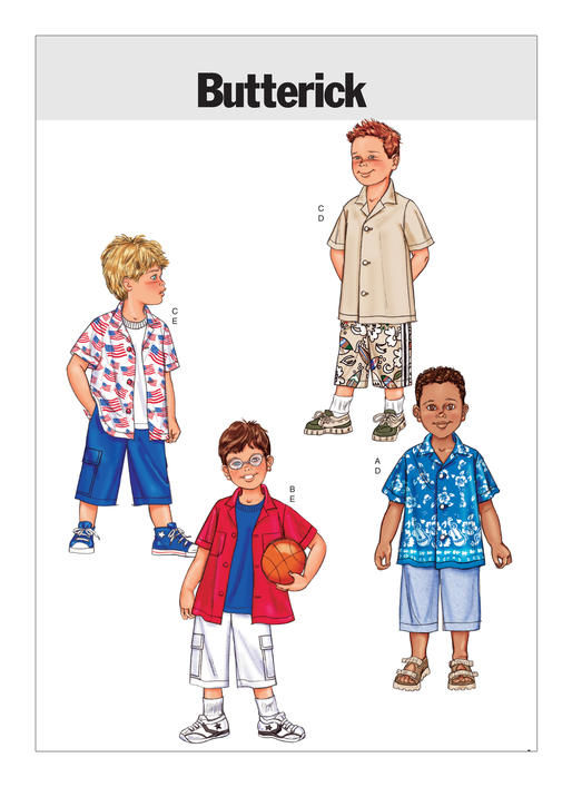 Symønster Butterick 3475 - Skjorte Shorts - Dreng | Billede 1