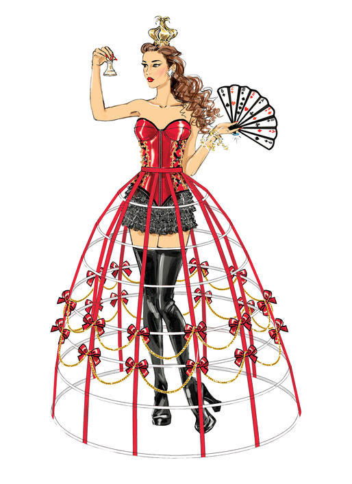 Symønster McCall´s 7306 - Top Nederdel Kostume - Dame - Karneval | Billede 2