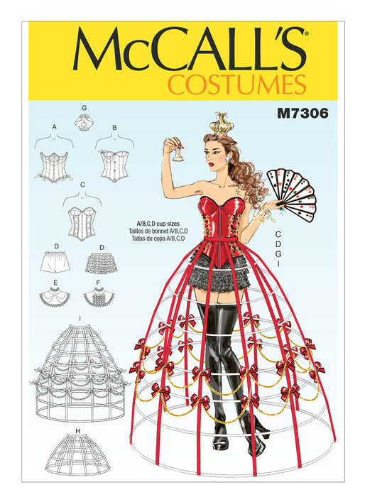 Symønster McCall´s 7306 - Top Nederdel Kostume - Dame - Karneval | Billede 1