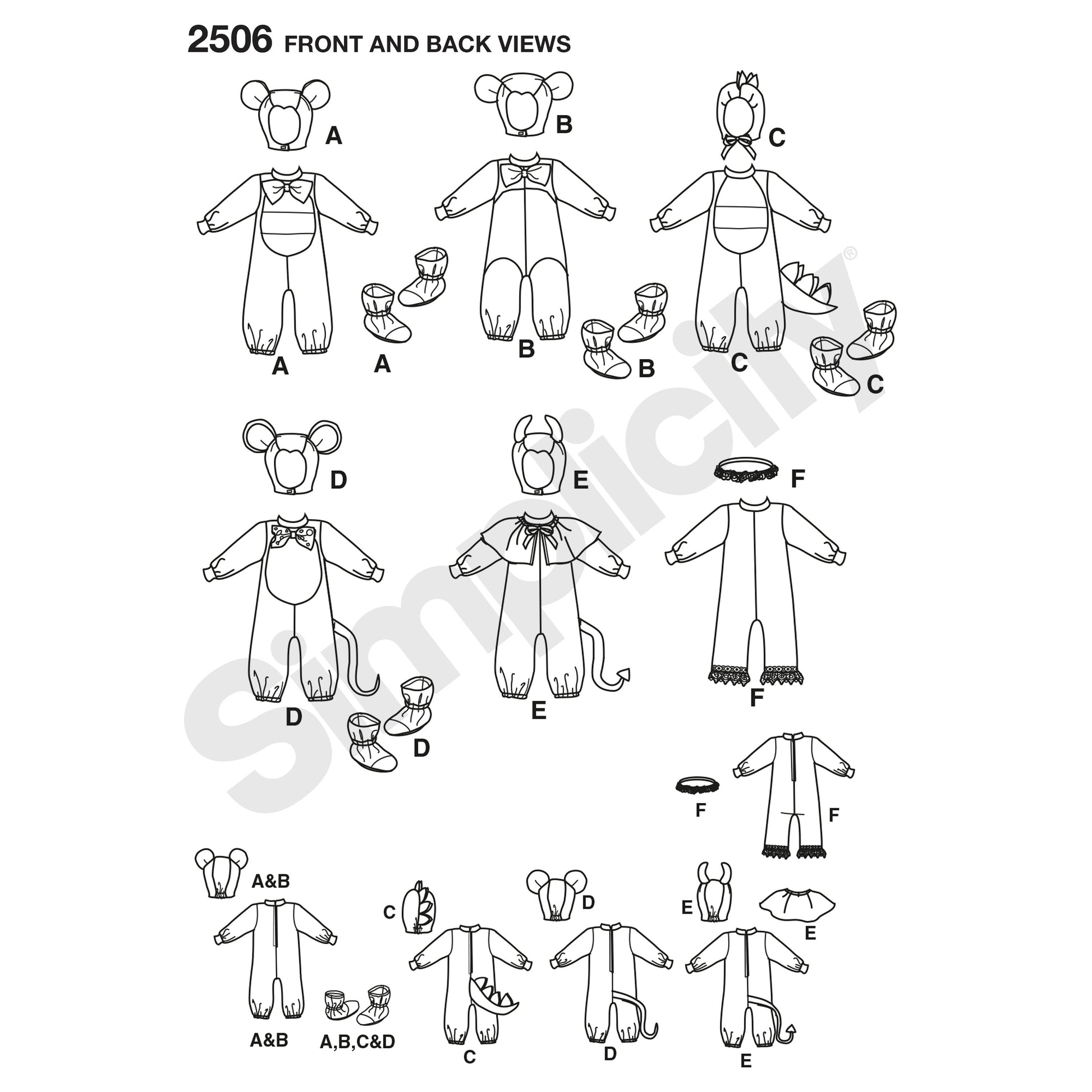 Symønster Simplicity 2506 - Kostume - Baby - Karneval | Billede 9