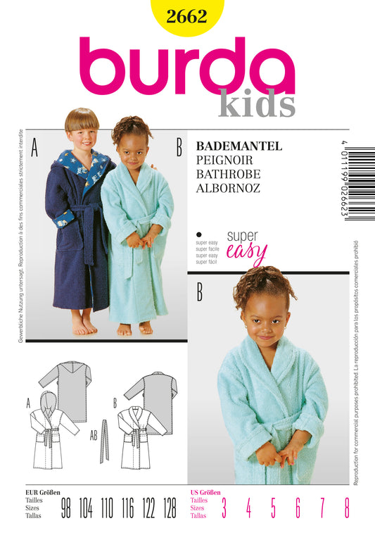 Symønster Burda 2662 - Pyjamas - Pige Dreng | Billede 1