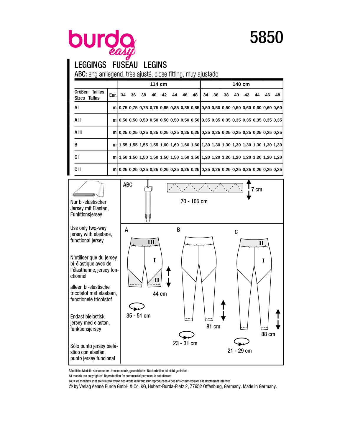 PDF-symønster - Burda 5850 - Bukser Sportstøj - Dame | Billede 11