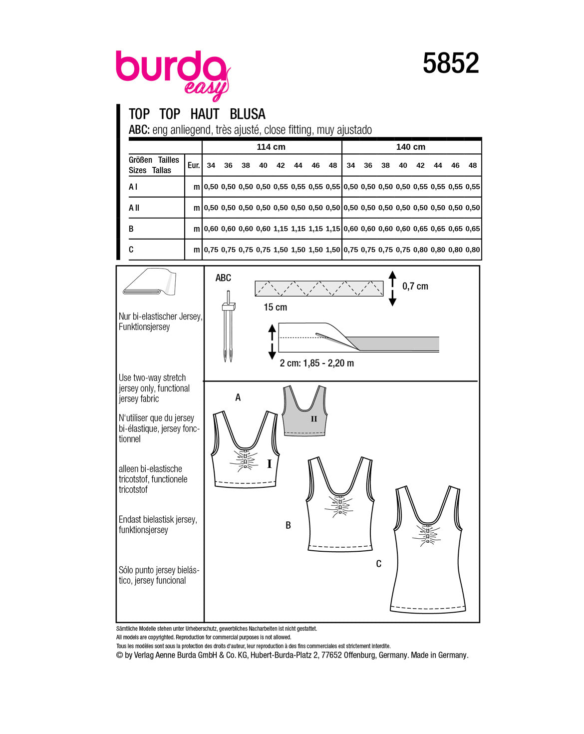 PDF-symønster - Burda 5852 - Top Sportstøj - Dame | Billede 11