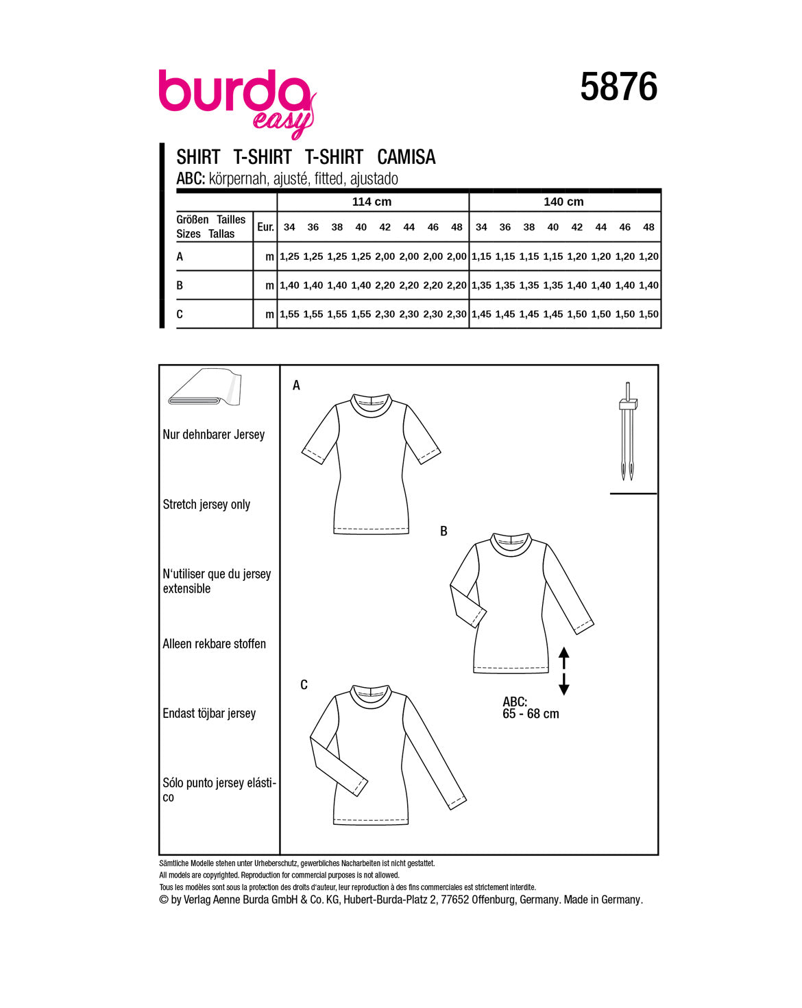 Symønster Burda 5876 - Bluse Skjorte - Dame | Billede 1