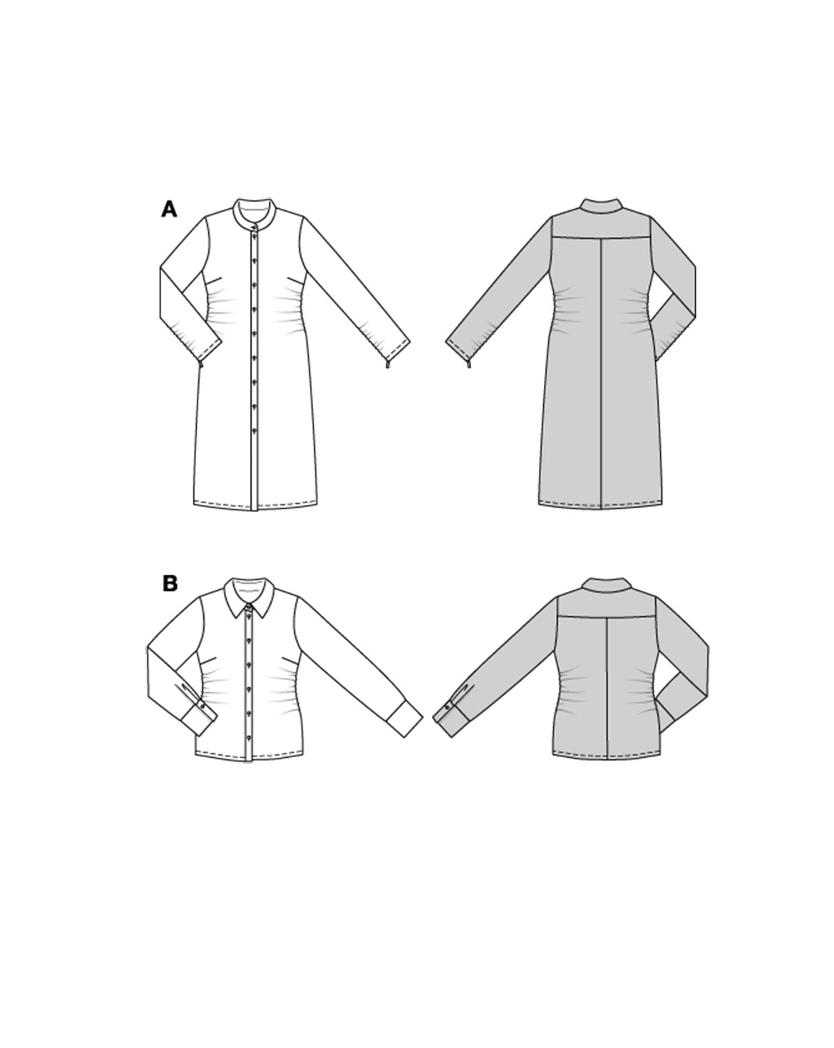 PDF-symønster - Burda 5879 - Kjole Skjorte - Dame | Billede 5