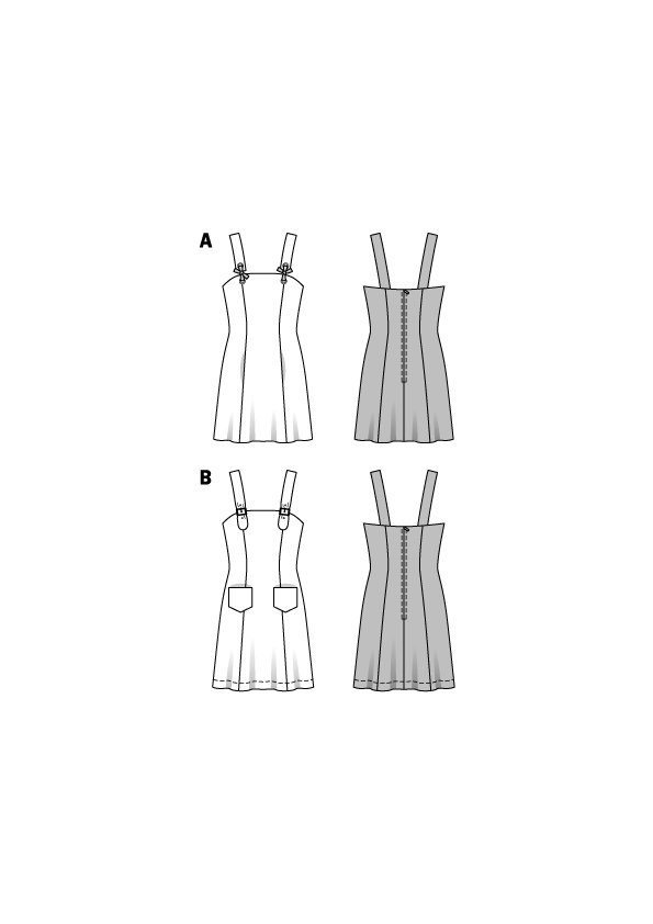 Symønster Burda 6538 - Kjole Skjorte - Dame - Svømme | Billede 4