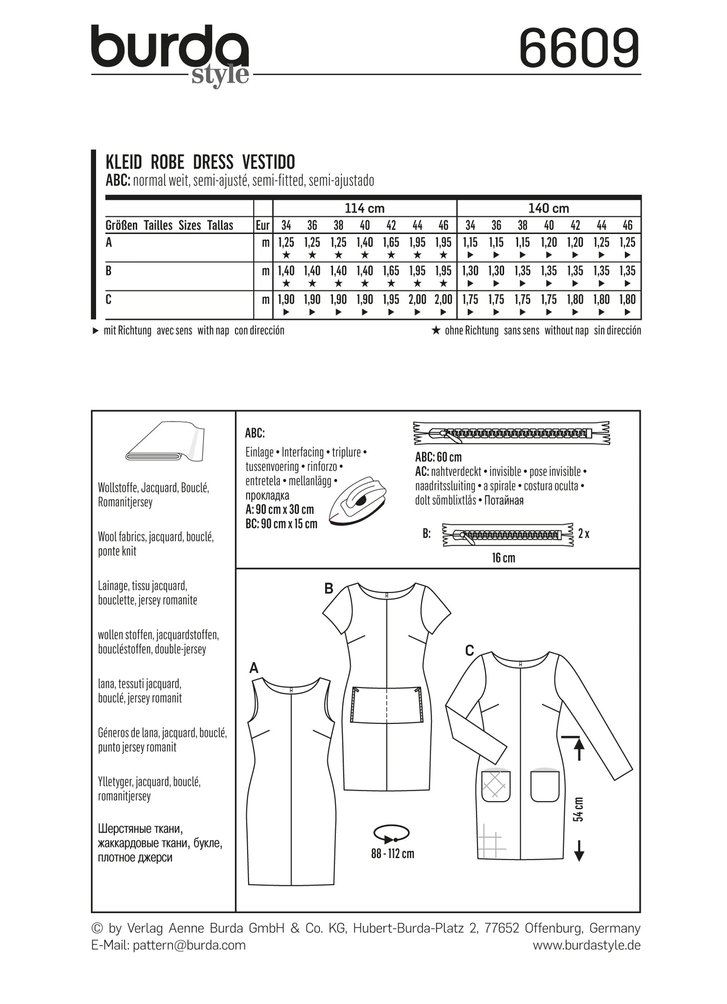 Symønster PDF symønster - Burda 6609 - Kjole - Dame - Hat Rekvisiter - Idræt | Billede 4