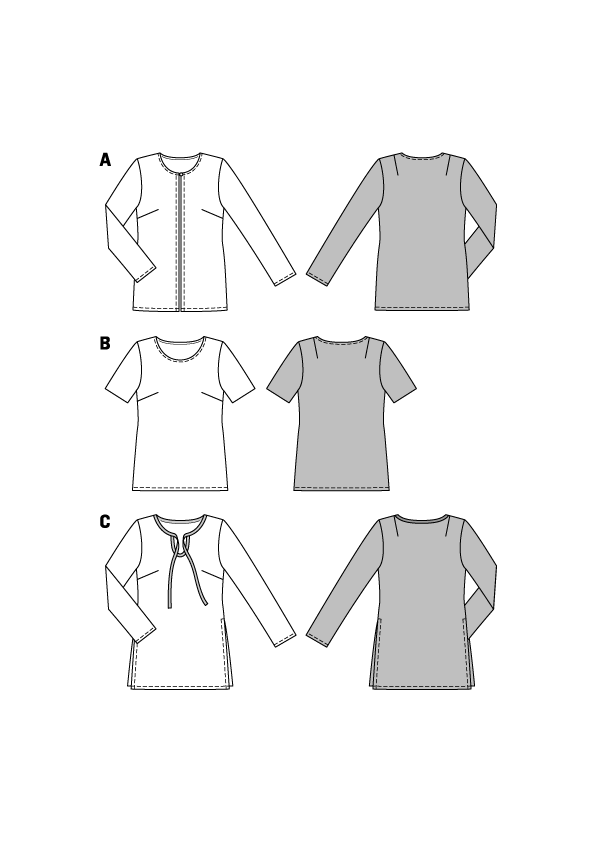 Symønster PDF symønster - Burda 6610 - Jakke Top Tunika Skjorte - Dame - Hat - Svømme | Billede 11