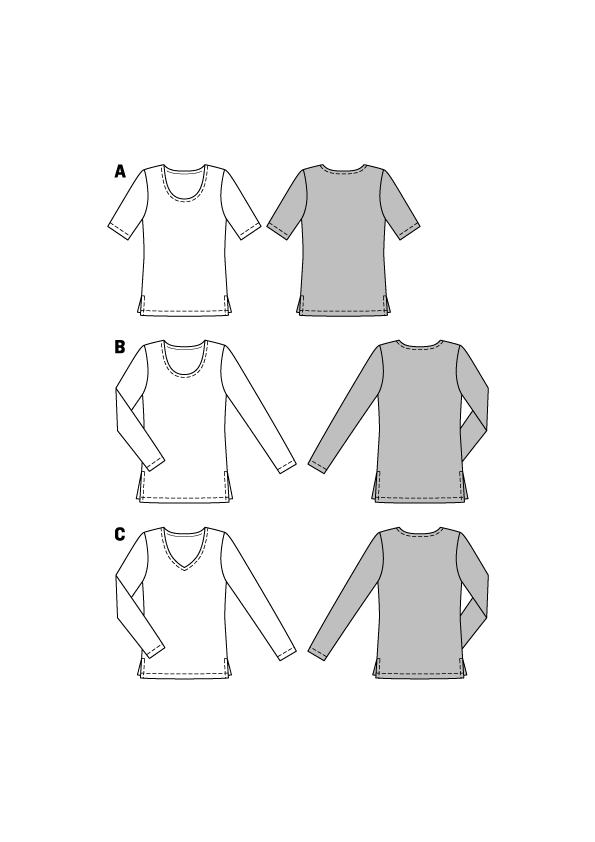 Symønster PDF symønster - Burda 6611 - Top Skjorte | Billede 5