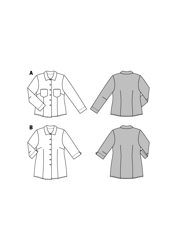 Symønster Burda 6614 - Bluse Skjorte Top - Dame | Billede 5