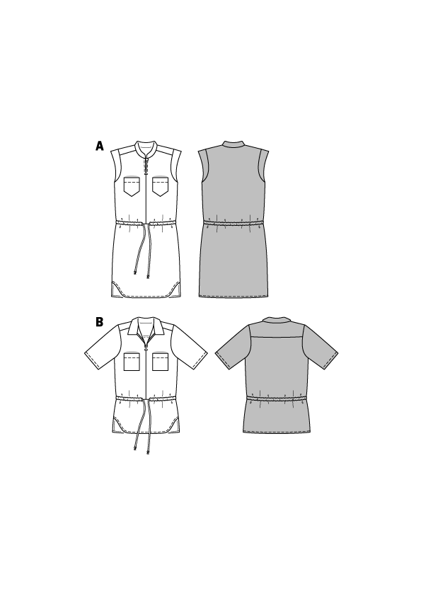 Symønster PDF symønster - Burda 6662 - Kjole Bluse Top Tunika - Dame - Idræt Casual | Billede 3
